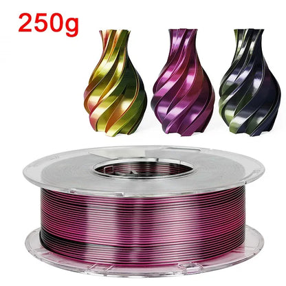 Tricolor Silk PLA 1.75mm 3D Printer Filament - Multicolor