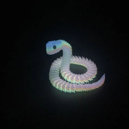 30cm 3D Printed Luminous Snake Movable Joint Simulation Snake Action Figures Home Office Desktop Ornament Birthday Gifts