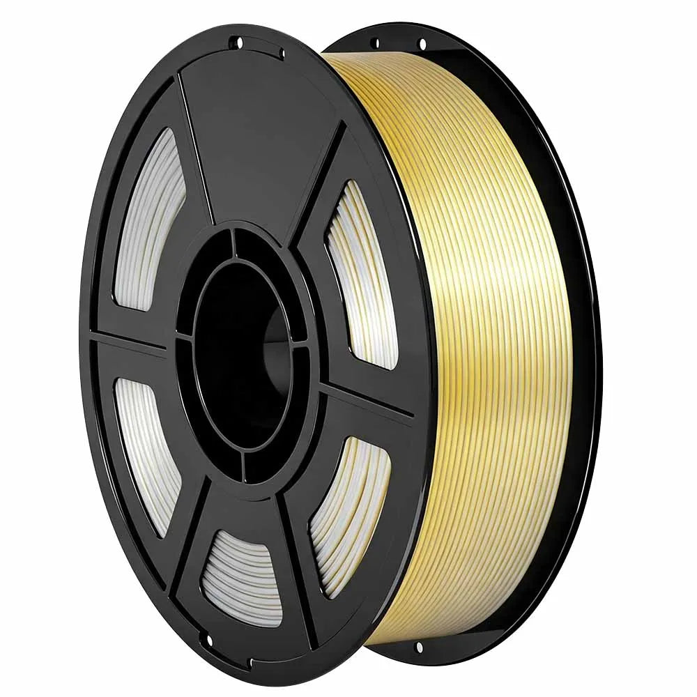 Two Color PLA Silk Gold Silver 3D Printer Filament 250g, 1.75mm Dual Color 3D Printer Material Silk Gold Silver