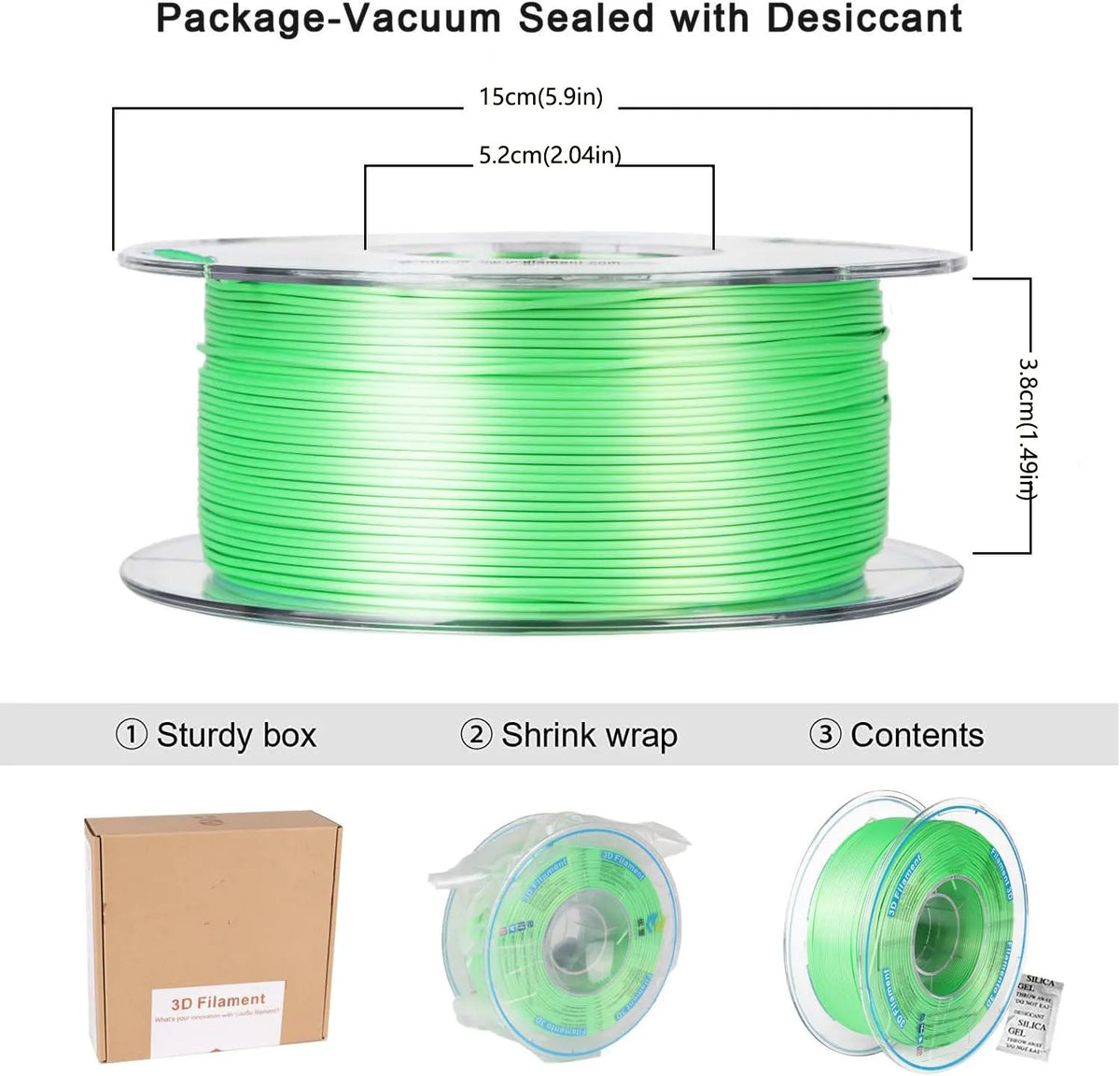 Silk PLA Filament 1.75mm for 3D Printer Dimensional Accuracy +/- 0.02mm Compatible with Most FDM 3D Printers