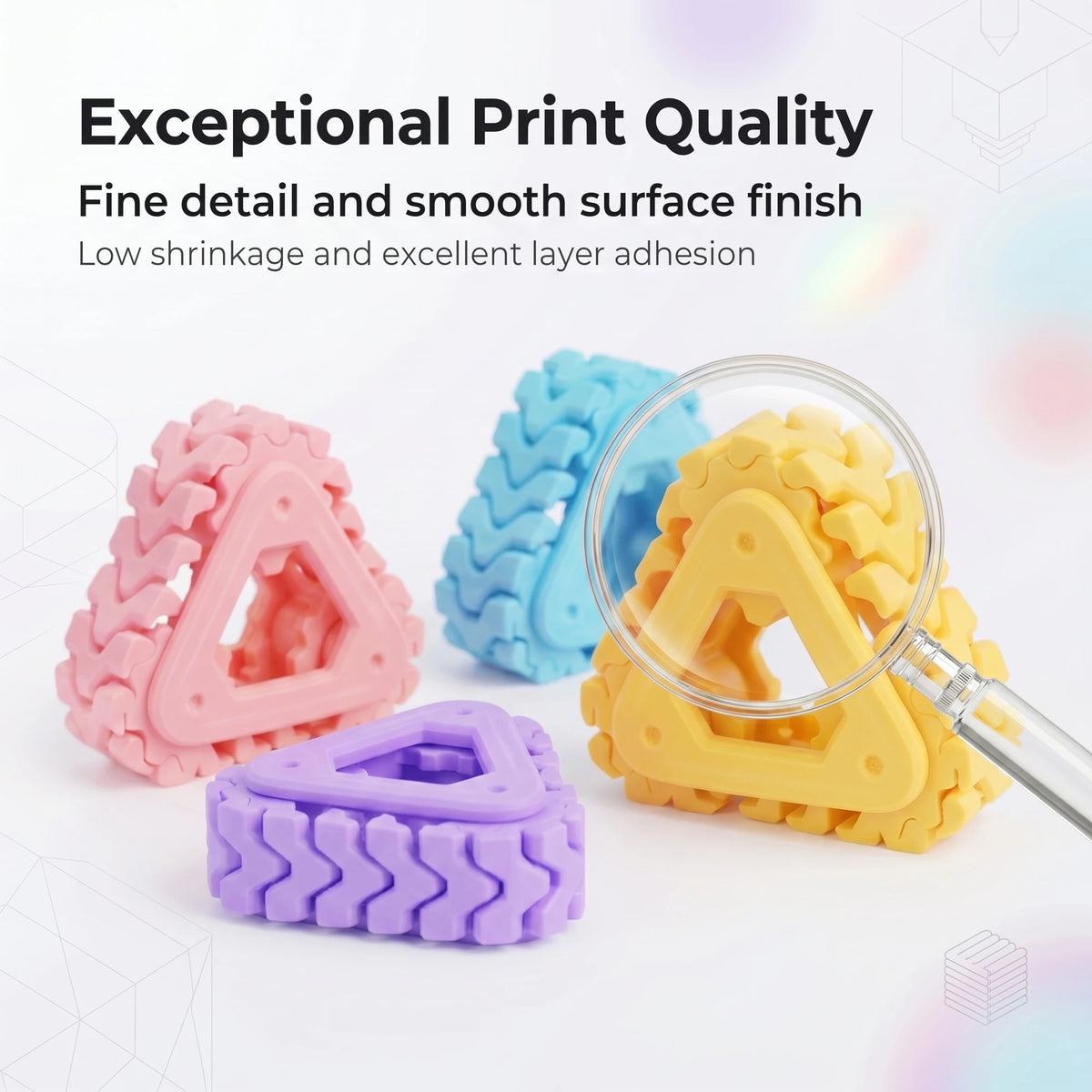 1.75mm High Speed PLA 3D Printer Filament Bundle ±0.02mm Dimensional Accuracy Reusable 250g Spools Total 1KG