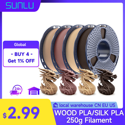 Wood PLA Filament 1.75mm 250g - SUNLU 3D Printer Material