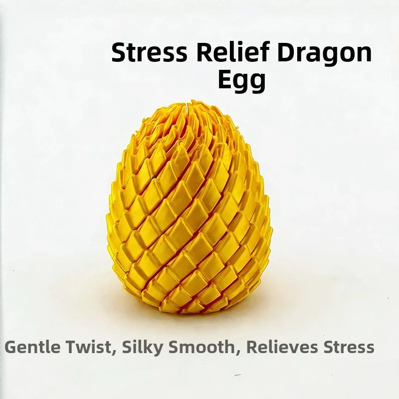 3D Printing Dragon Egg Stress Relief Model, Deformable Twist Egg,Creative Stress-Relief Gadget Desk Ornament Rotation Model Toy