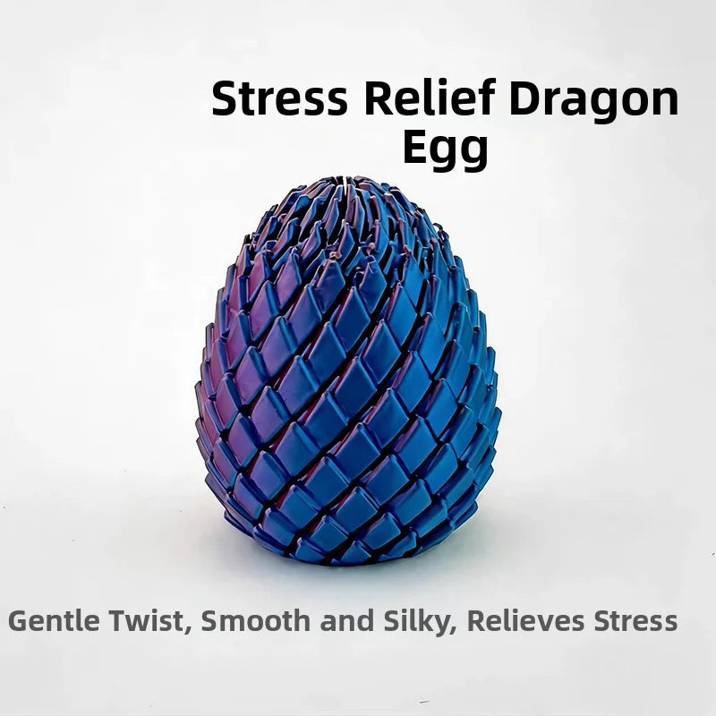 3D Printing Dragon Egg Stress Relief Model, Deformable Twist Egg,Creative Stress-Relief Gadget Desk Ornament Rotation Model Toy
