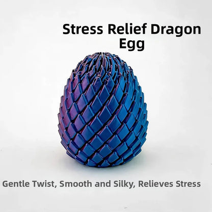 3D Printing Dragon Egg Stress Relief Model, Deformable Twist Egg,Creative Stress-Relief Gadget Desk Ornament Rotation Model Toy