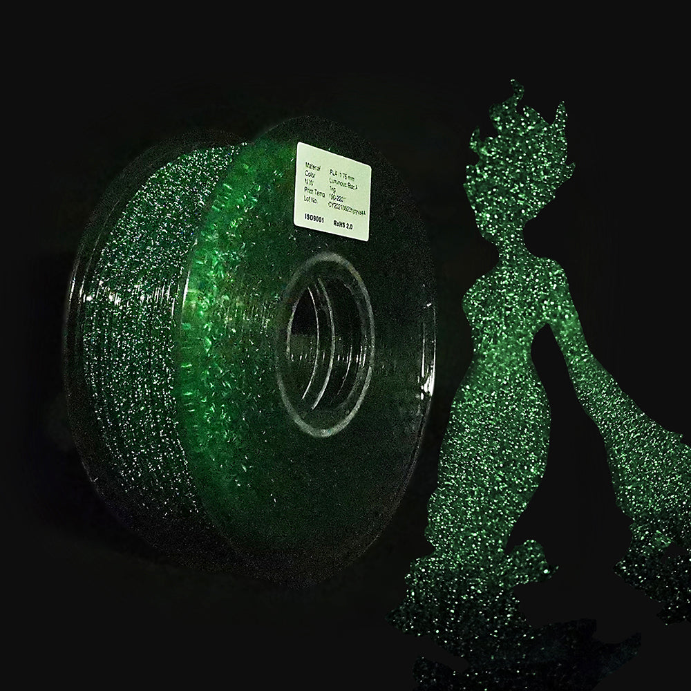 3D PLA Filament Glow Dark 1kg 1.75mm Luminous Rainbow