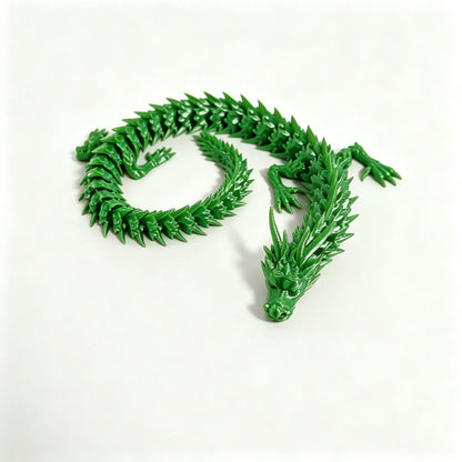 3D Printed Movable Dragon Ornament, Full-Body Articulated Toy for Play & Home Decoration