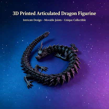 3D Printed Movable Dragon Ornament, Full-Body Articulated Toy for Play & Home Decoration