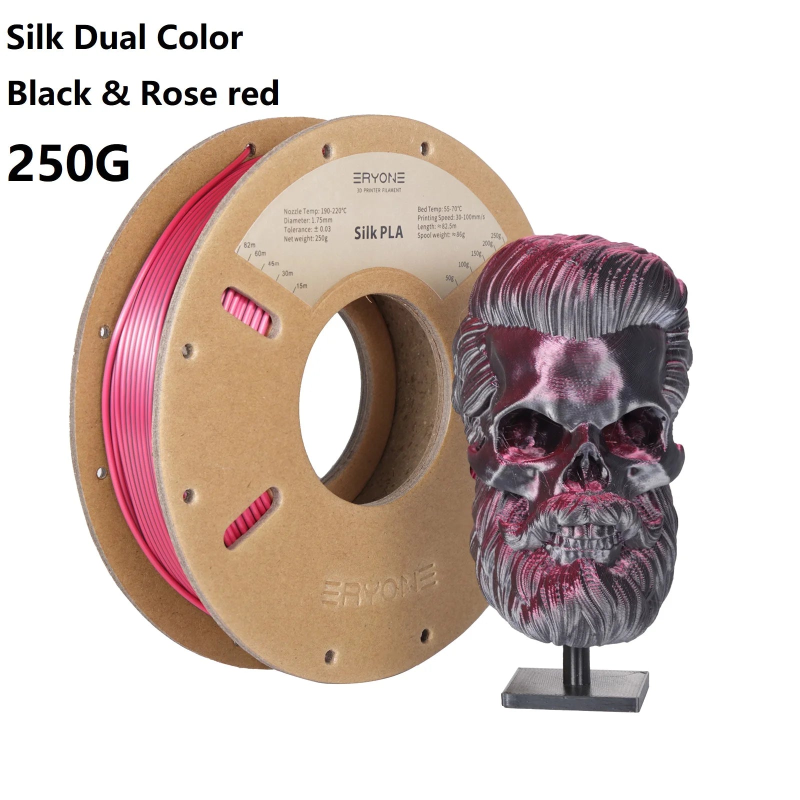 3D Printer Filament: Dual-Color Matte Silk PLA Filament 1.75mm - Fast Shipping