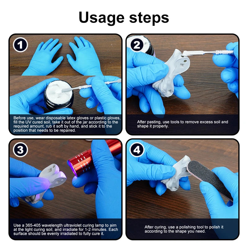 UV Light Curing Repair Clay Cure Putty Fill Repair Failed 3D Printed Model Modification Accessories for Bambu Lab 3D Printer