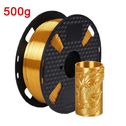 EasyThreed 3D Printer PLA Silk Filament 1.75mm Silky Filament PLA 1KG High Quality 3D PLA Black Silver No Bubble Vacuum