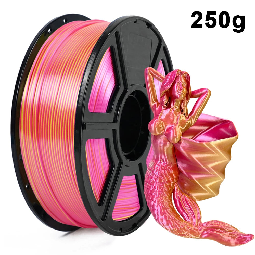 1.75mm PLA Filament Silk Blue Red Dual Color 250g