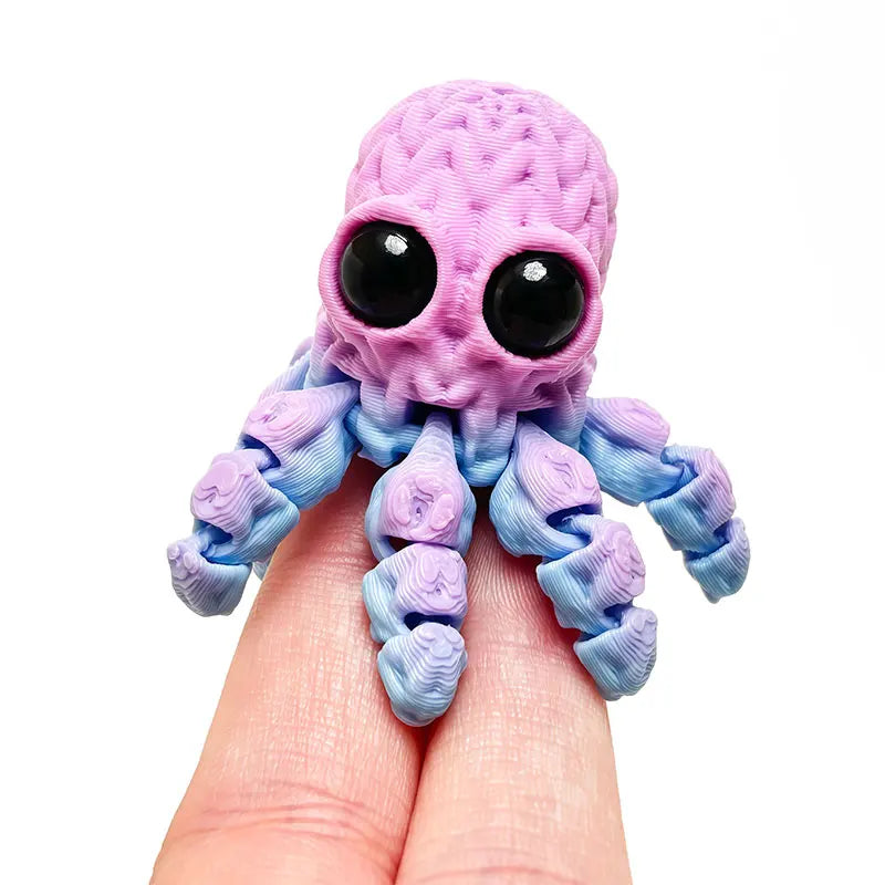 Adorable 3D Printed Octopus Fridge Magnet with Movable Joints Decoration Crafts Refrigerator Sticker Home Office Art Home Decor