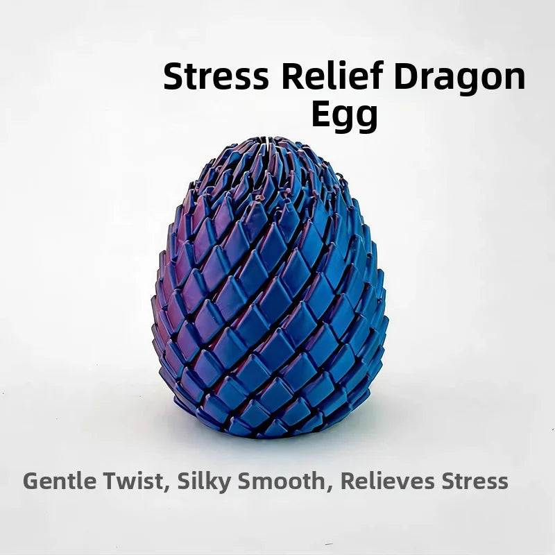 3D Printing Dragon Egg Stress Relief Model, Deformable Twist Egg,Creative Stress-Relief Gadget Desk Ornament Rotation Model Toy