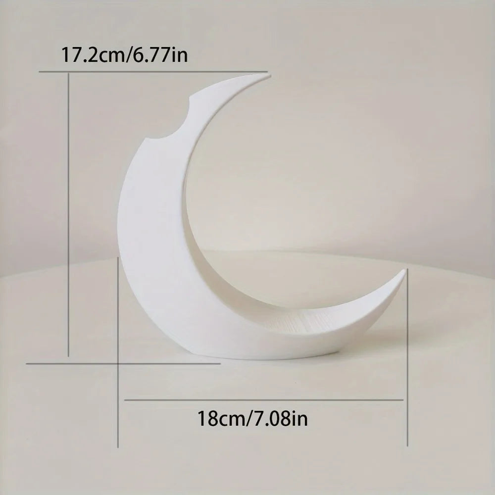 3D Printed Dried Flowers Vase Artificial Flower Pot Arrangement Gothic Moon Vase for Home Decor Creative Gift Desktop Ornament