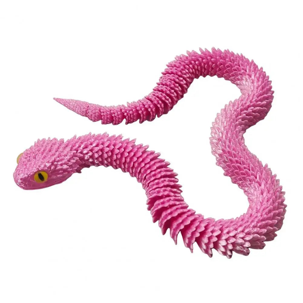 3D Printed Snake Toy Articulated Viper Figurine Fidget Snake Toy Collectible Snake Model with Flexible Joints for Home Office De