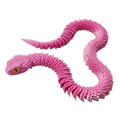 3D Printed Snake Toy Articulated Viper Figurine Fidget Snake Toy Collectible Snake Model with Flexible Joints for Home Office De