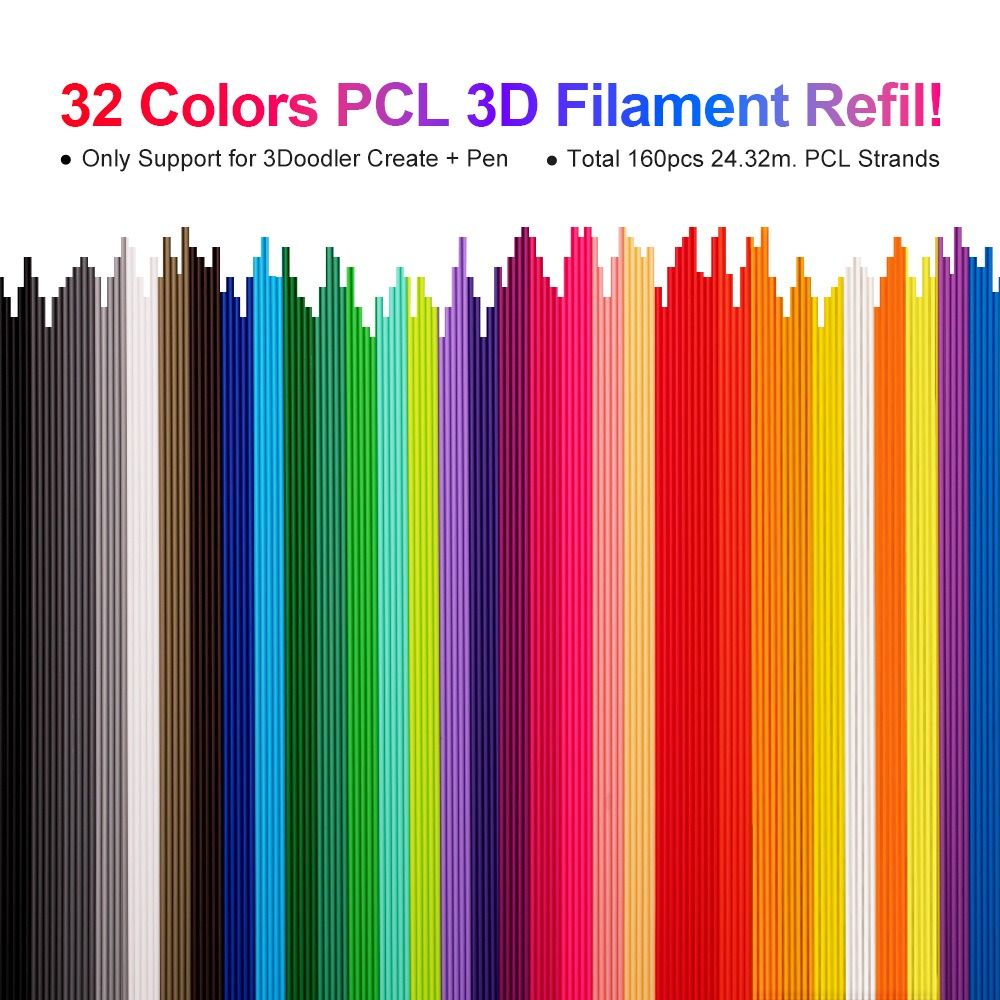 3D Printer Filament: Low Temp 3D Pen Filament - 22/32 Colors, 2.5mm Refills