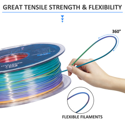 PLA PETG 3D Filament 1kg 1.75mm - Tangle-Free & Vacuum-Sealed