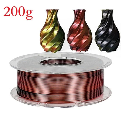 Tricolor Silk PLA 1.75mm 3D Printer Filament - Multicolor
