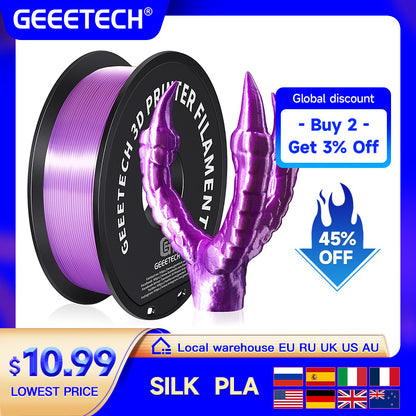 3D Printer Filament Silk PLA Filament 1kg 1.75mm - GEEETECH 3D Printer Spool