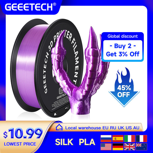 3D Printer Filament Silk PLA Filament 1kg 1.75mm - GEEETECH 3D Printer Spool