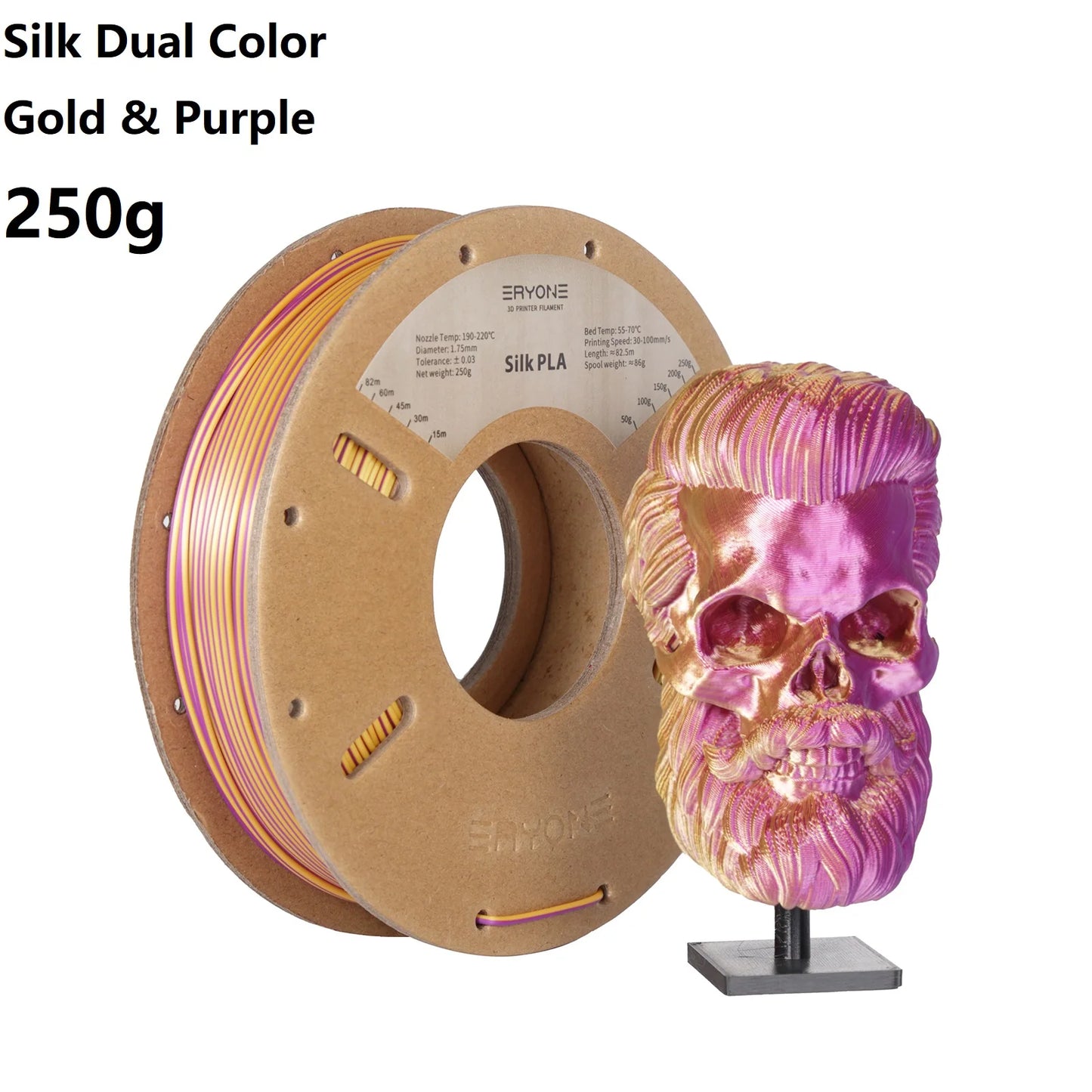 3D Printer Filament: Dual-Color Matte Silk PLA Filament 1.75mm - Fast Shipping
