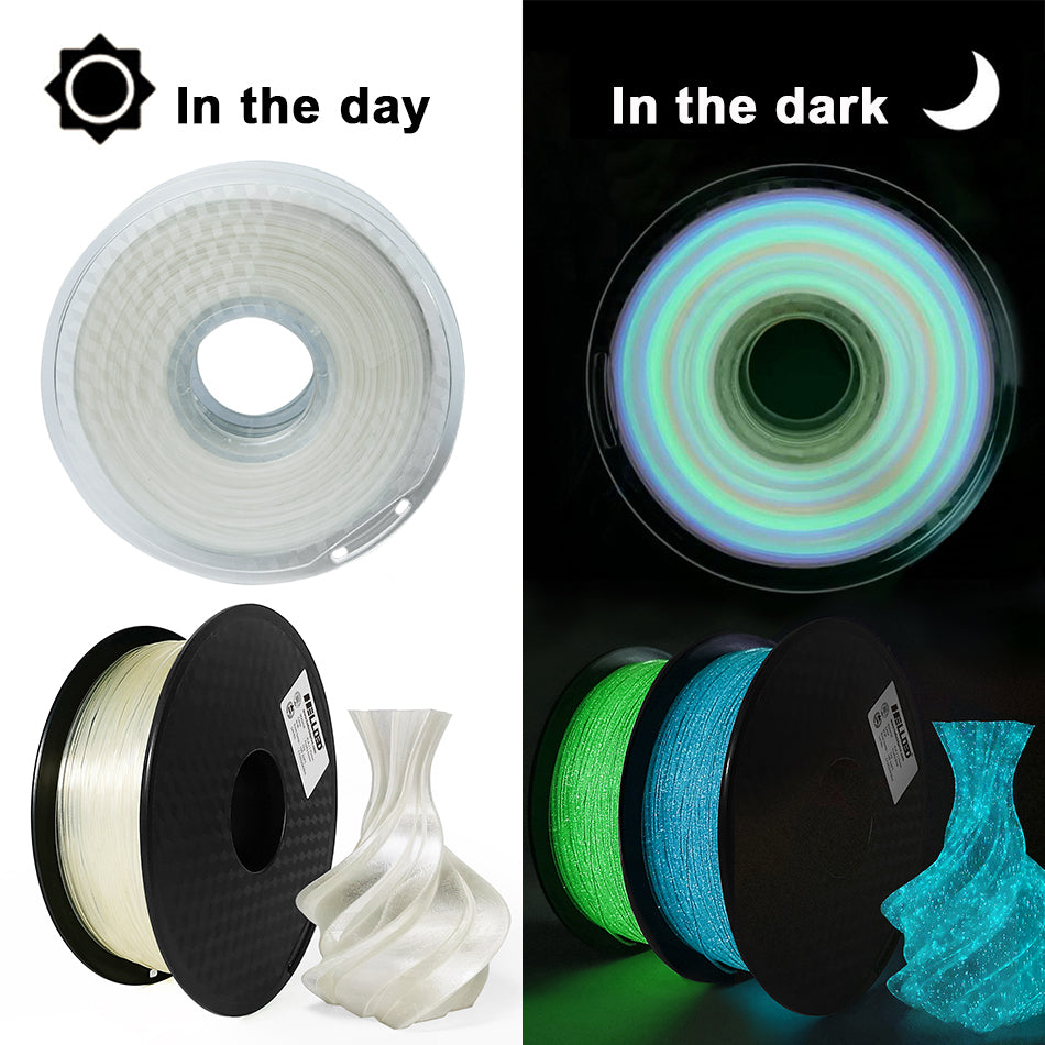3D PLA Filament Glow Dark 1kg 1.75mm Luminous Rainbow