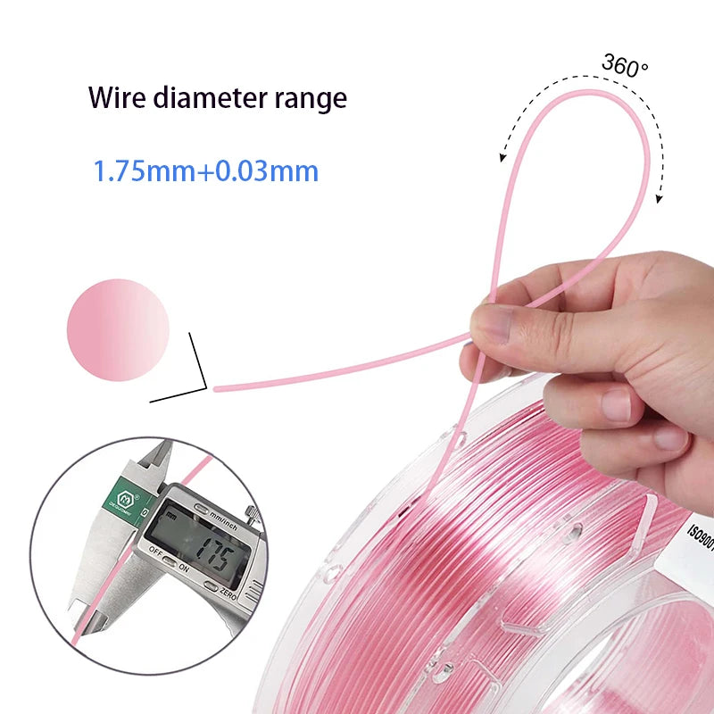 800G/400G Transparent Rainbow PLA Filament 200G 1.75mm 3D Printer Filament Translucent Printing Materials Pink Orange Rainbow
