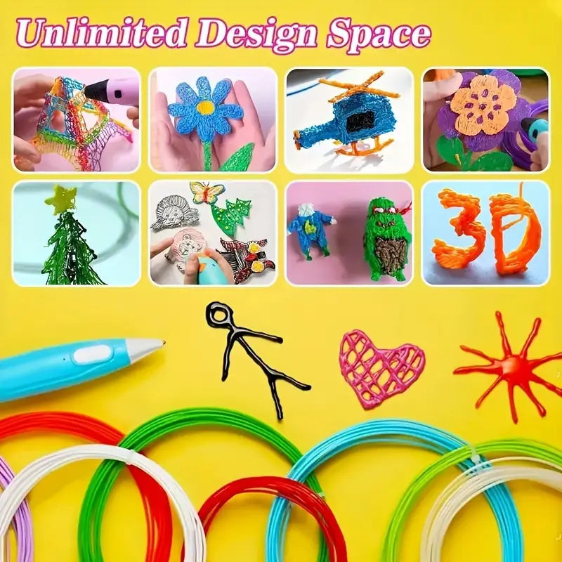 40 Color PLA Filament for 3D Pen - Safe, Smoke-Free Refill