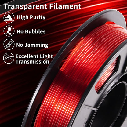 PETG 3D Printer Filament 1.75mm - Durable, Translucent, Multi-Color