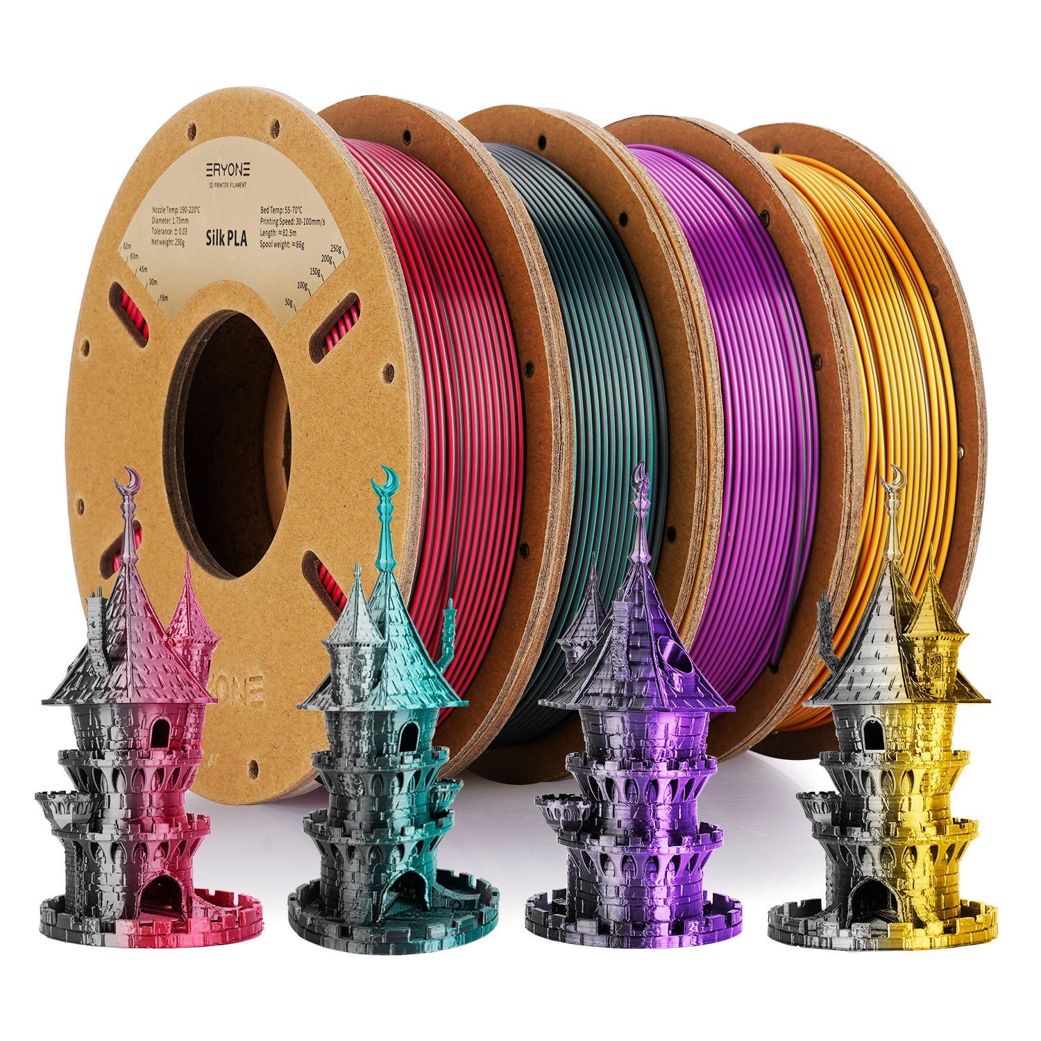 3D Printer Filament: Dual-Color Matte Silk PLA Filament 1.75mm - Fast Shipping