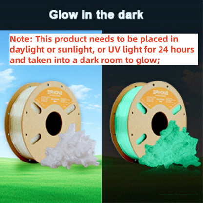 3D Printer Filament, PLA Glow in Dark 200G - Premium 3D Print
