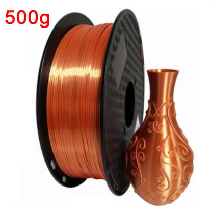 EasyThreed 3D Printer PLA Silk Filament 1.75mm Silky Filament PLA 1KG High Quality 3D PLA Black Silver No Bubble Vacuum