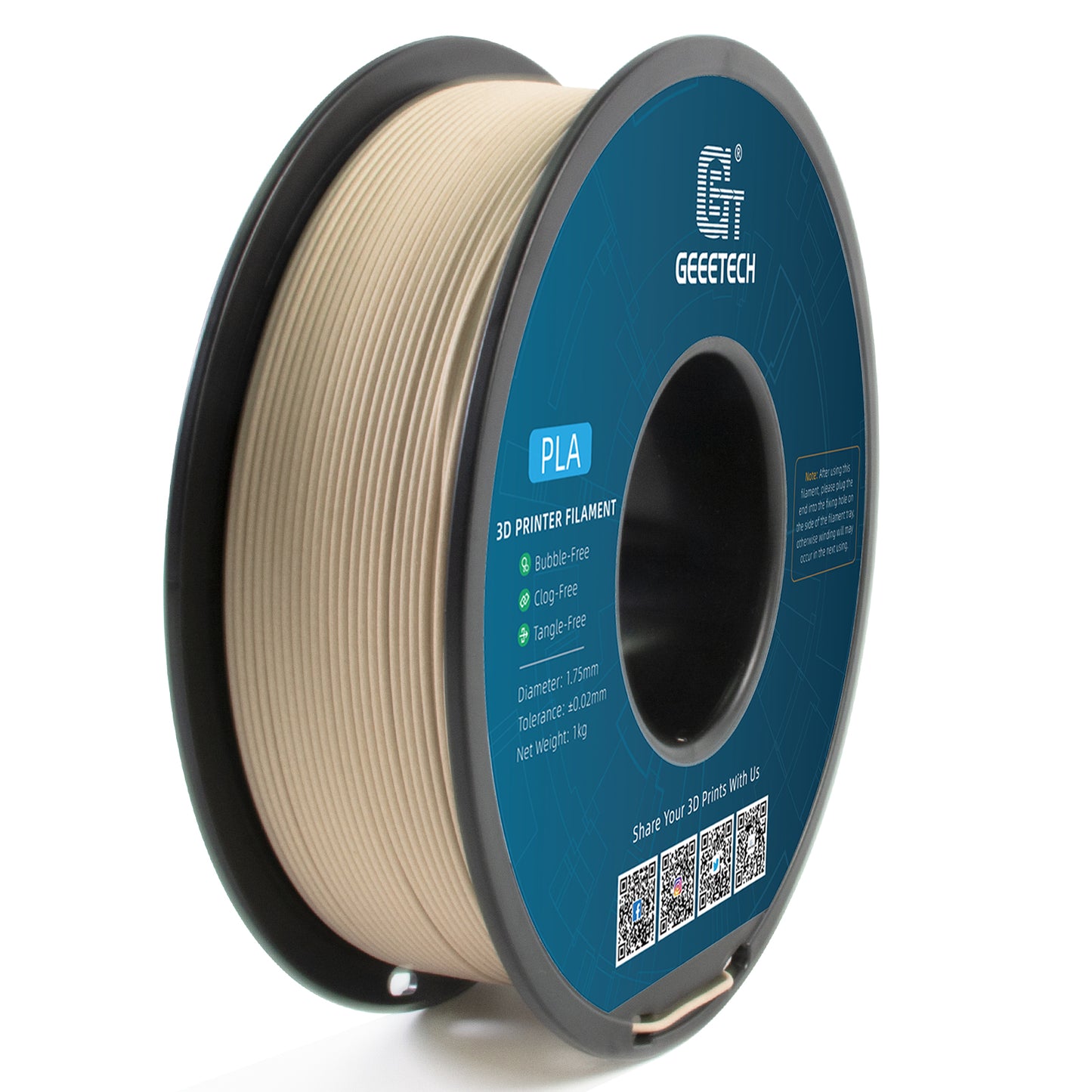 PLA Filament: Wood PLA 1.75mm Filament - 1kg for FDM 3D Printers