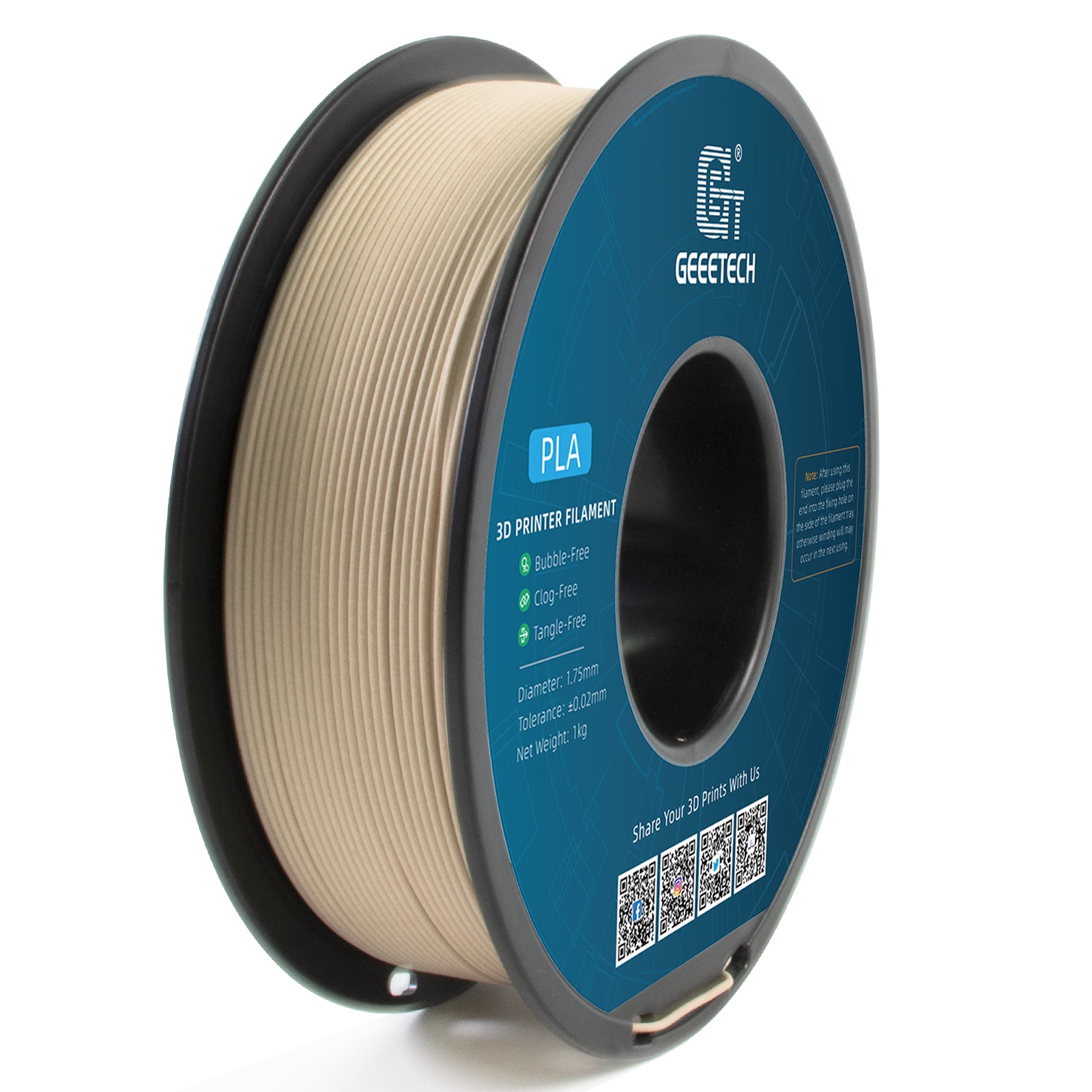 PLA Filament: Wood PLA 1.75mm Filament - 1kg for FDM 3D Printers