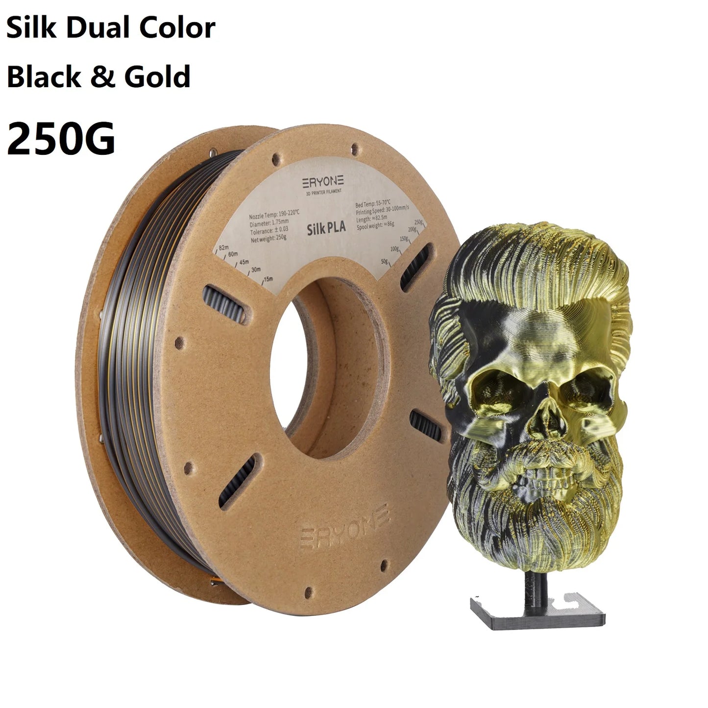 3D Printer Filament: Dual-Color Matte Silk PLA Filament 1.75mm - Fast Shipping
