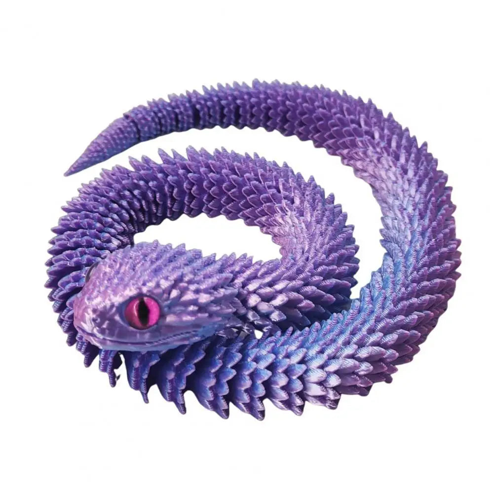 3D Printed Snake Toy Articulated Viper Figurine Fidget Snake Toy Collectible Snake Model with Flexible Joints for Home Office De