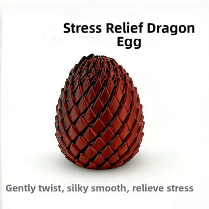 3D Printing Dragon Egg Stress Relief Model, Deformable Twist Egg,Creative Stress-Relief Gadget Desk Ornament Rotation Model Toy