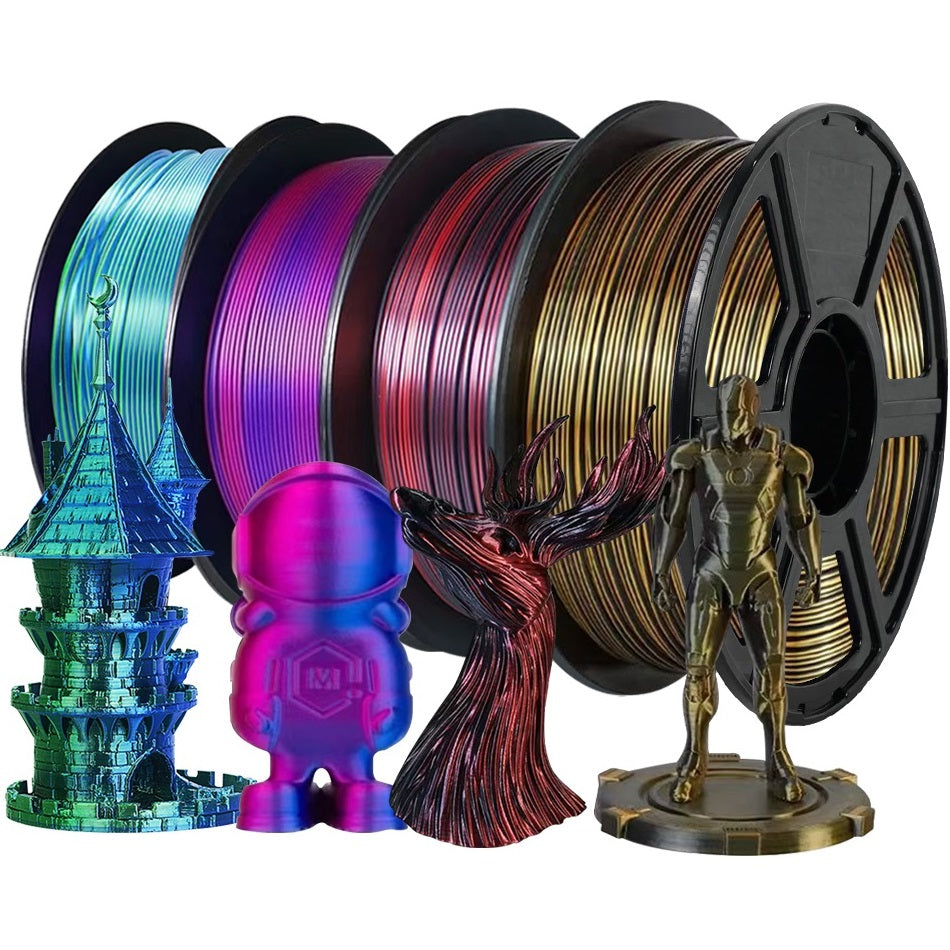 3D Printer Filament: Dual Color Silk PLA Filament 1.75mm - 3D Printer Material