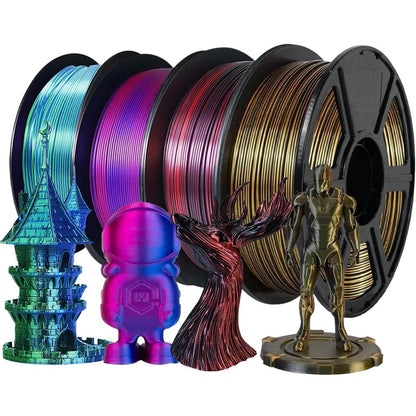 3D Printer Filament: Dual Color Silk PLA Filament 1.75mm - 3D Printer Material