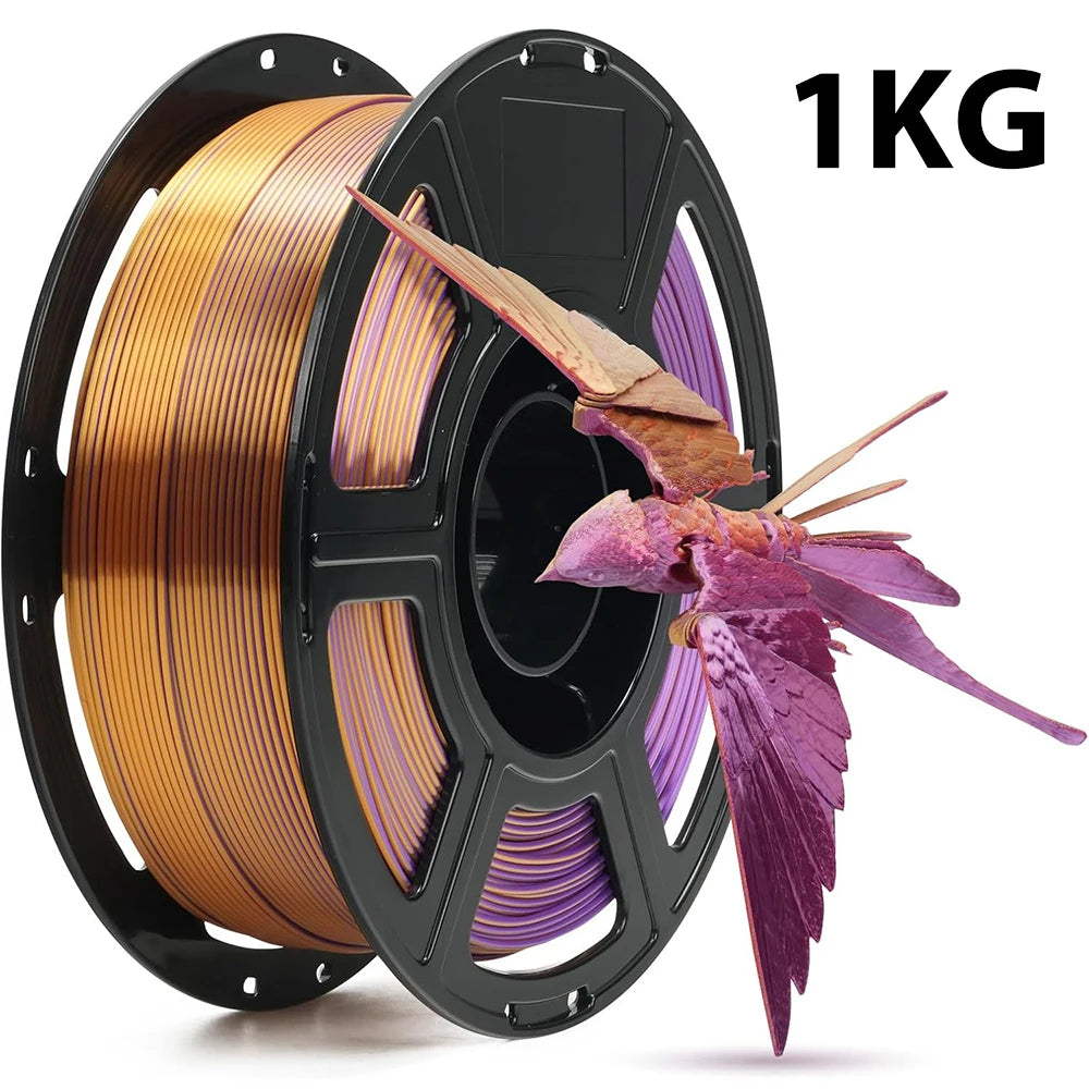 3D Printer PLA Filament - Dual Silk Gold & Purple