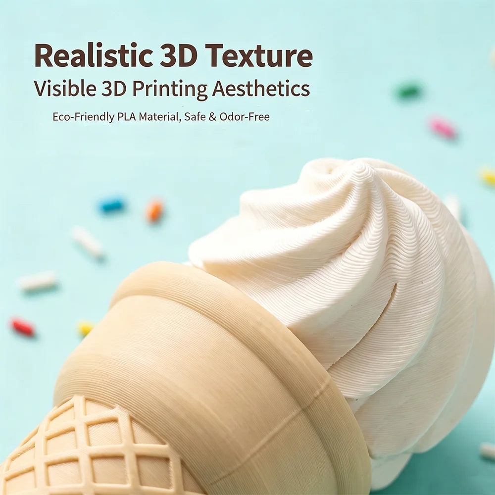 3D Printed Retractable Ice Cream Prank Prop Pop Out Ice Cream Cone Stress Relief Gag  for Home Desk Decoration Accessories Gift