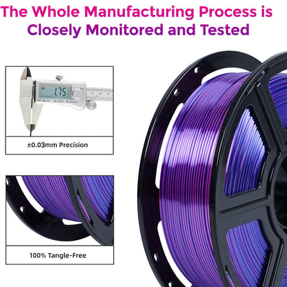 PLA Filament 1.75mm Dual Color Blue Purple 250g Spool
