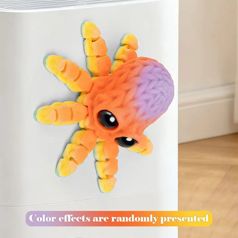 Adorable 3D Printed Octopus Fridge Magnet with Movable Joints Decoration Crafts Refrigerator Sticker Home Office Art Home Decor