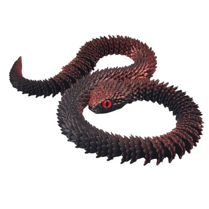 3D Printed Snake Toy Articulated Viper Figurine Fidget Snake Toy Collectible Snake Model with Flexible Joints for Home Office De