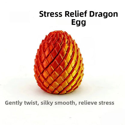 3D Printing Dragon Egg Stress Relief Model, Deformable Twist Egg,Creative Stress-Relief Gadget Desk Ornament Rotation Model Toy